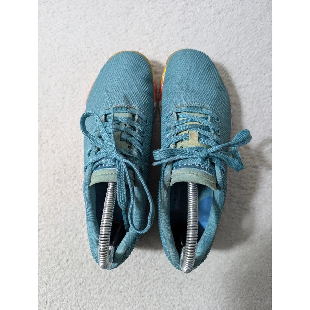 NOBULL Trainer Women 7 Teal Rainbow Sunrise Palm Tree SuperFabric Cross Training